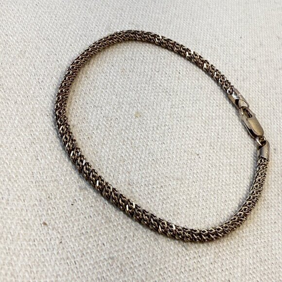 Sterling Silver Italian Bracelet Signed KC Italy 925 Simple Dainty Minimal 7.5" - Picture 3 of 9